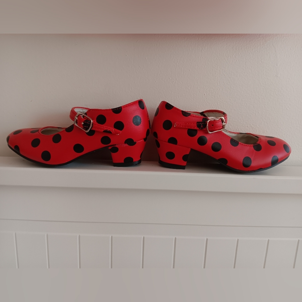 Red Black Spanish Dancer Shoes Toddler Size 27